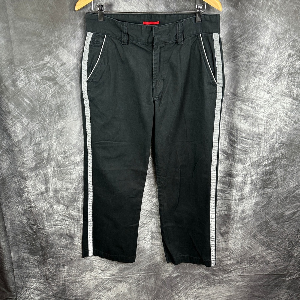 Official Tesla Uniform Pants Womens 10 x 29 Black Side Stripe Cotton Twill
